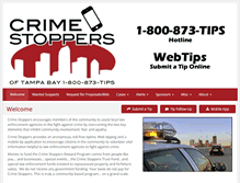 Tablet Screenshot of crimestopperstb.com